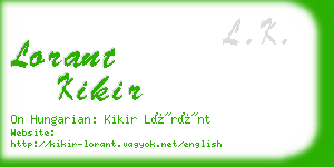 lorant kikir business card